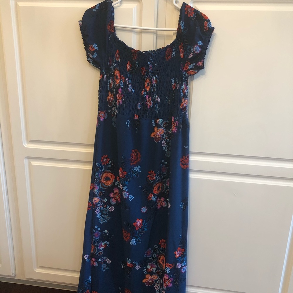 Off the shoulder floral maxi dress